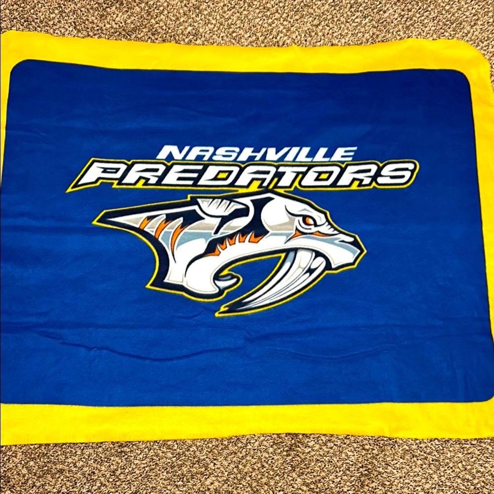 Nashville Predators Blue and Yellow Blanket 44” x 55”